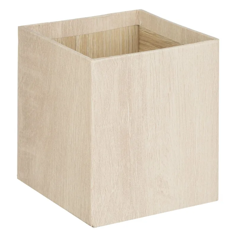 Suport pentru pixuri din carton cu efect de lemn, 9.5x9.5x10.8 cm, Bej