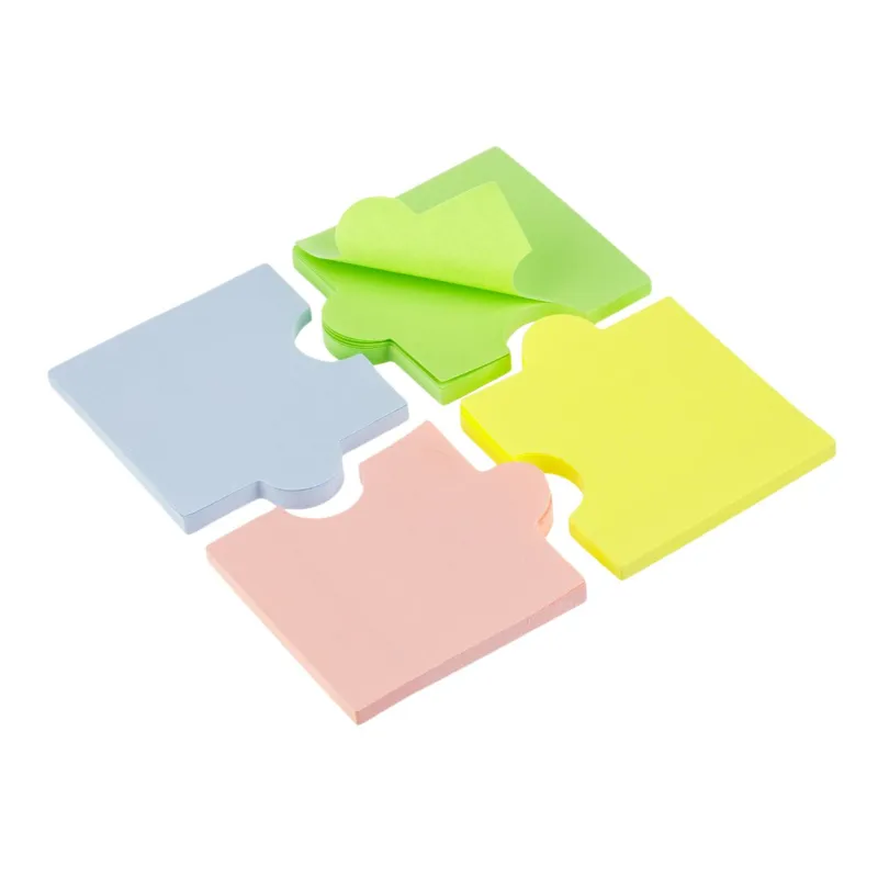 Notite adezive puzzle, 4 culori pale, 7x6 cm, 200 de foi