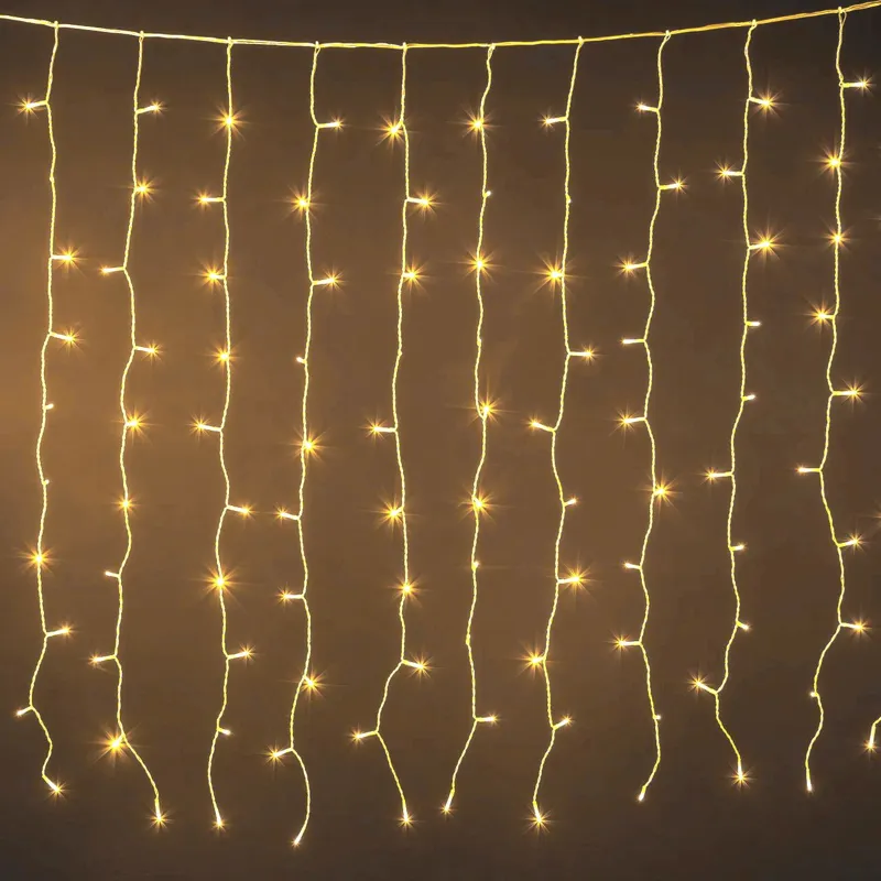 Instalație de Lumini LED Perdea 400 LED Alb Cald Extensibil
