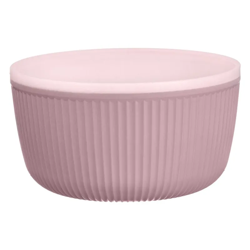 Bol cu Dungi Reliefate, 520 ml, Roz/Nude