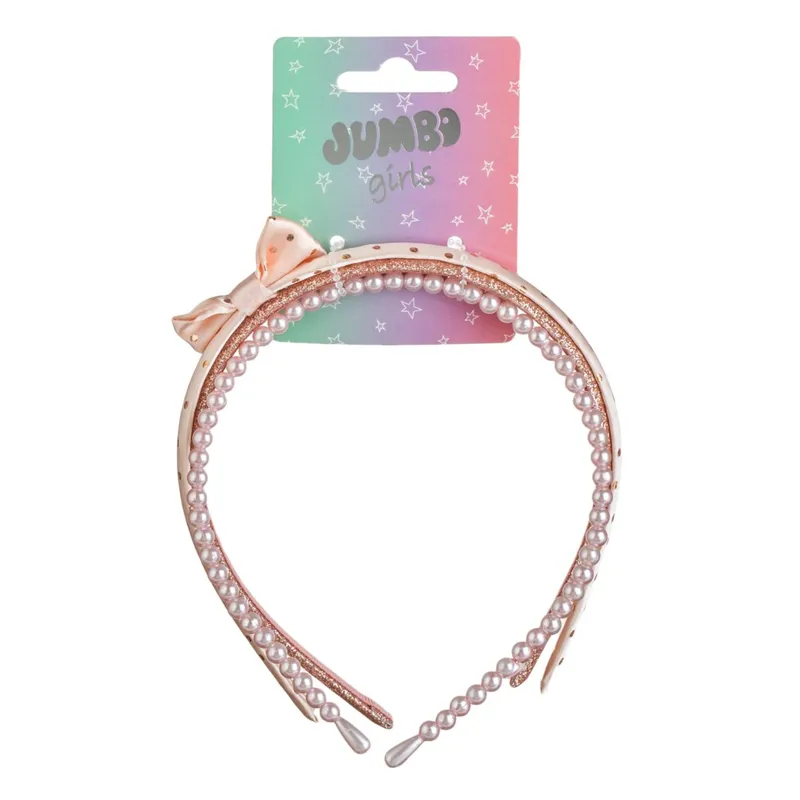 Set Coronite de Par pentru Copii cu Fundita, Buline Roz si Aurii, Margele si Glitter - 3 bucati – poza 4