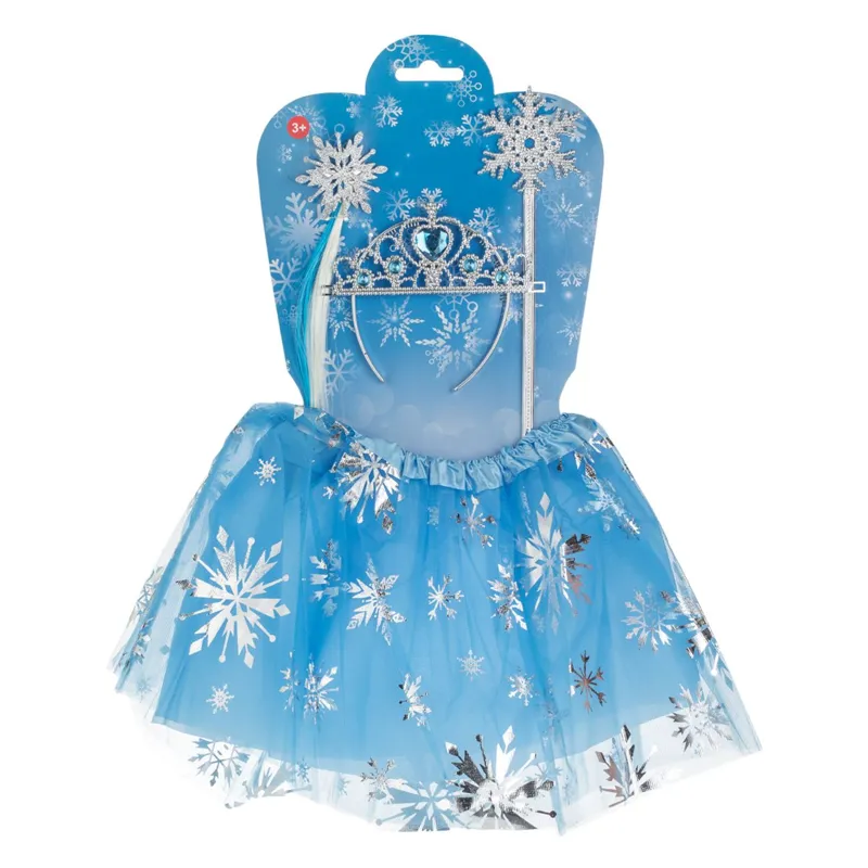 Set Deghizare Prințesă Bleu și Argintiu pentru Fetițe 3+ Ani – poza 3