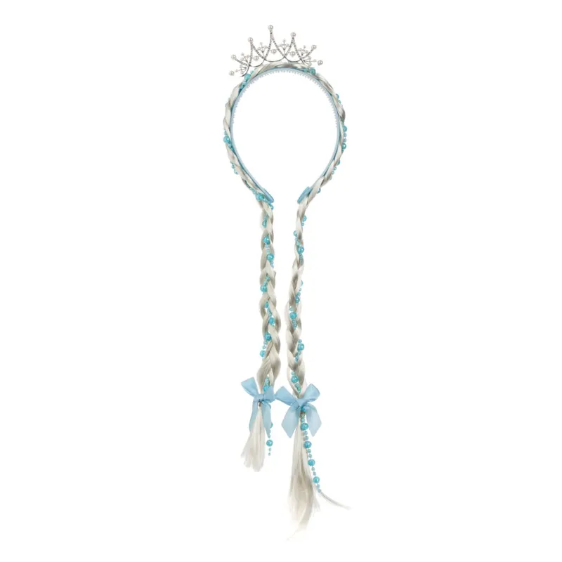 Coronita Par Tiara Margele Albe Strass Codite Ciel 30cm
