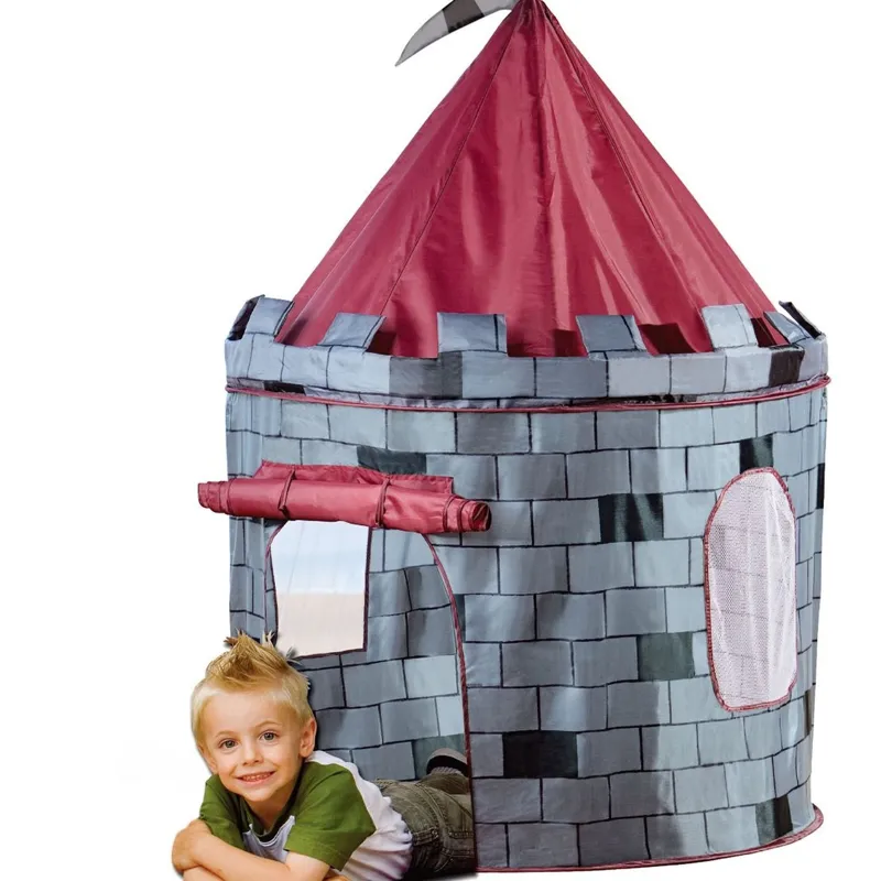 Cort pentru copii cu model castel cavaleri, 105x105x125 cm – poza 3