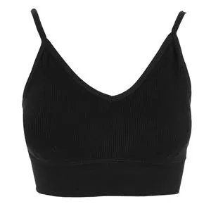 Bustier Neagră fără cusături cu bretele subtile pentru femei