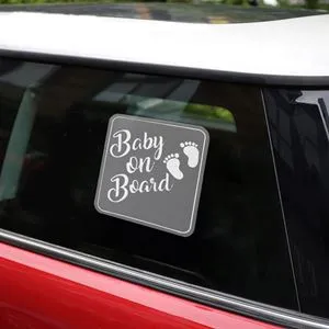 Autocolant Auto Baby On Board Decal Alb