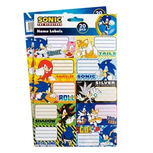 Etichete adezive cu personaje Sonic, 20 bucăți, 2 coli, multicolore