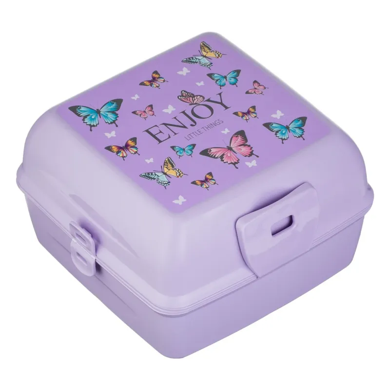 Caserola Compartimentată Plastic pentru Copii cu Design Fluturi