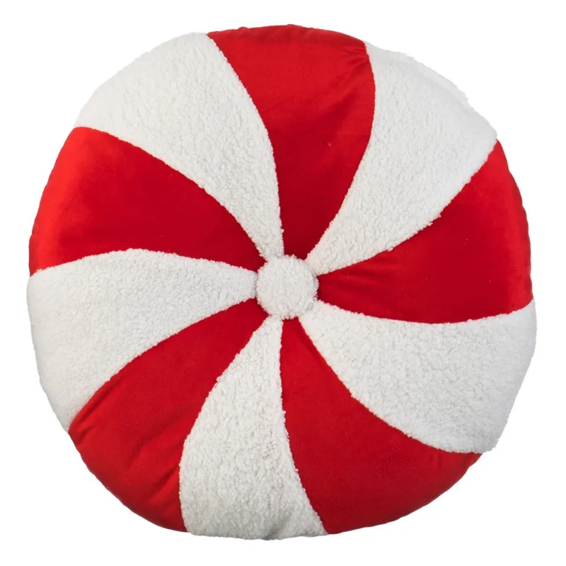 Perna Decorativă Crăciun Model Candy Dungi Roșii și Albe Diametru 40 cm