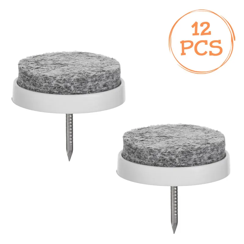Set 12 Capace cu Fetru și Cui pentru Protecția Mobilei, Ø24mm, Gri