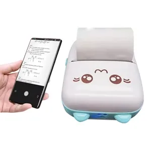 Imprimanta termica portabila cu design pisica, Alba, 8x3.5x11cm, Cablu USB & Hartie termica – poza 4