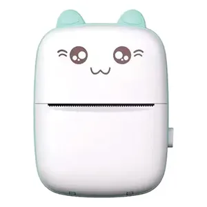 Imprimanta termica portabila cu design pisica, Alba, 8x3.5x11cm, Cablu USB & Hartie termica – poza 5