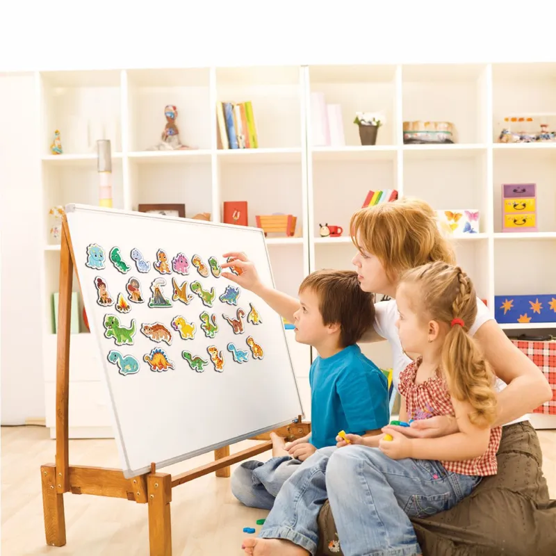Set 27 de Dinozauri Magnetici din Hârtie, Multicolori