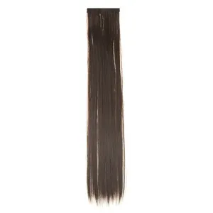 Extensie de păr ciocolatiu cu clips, 55 cm, fibră sintetică – poza 2