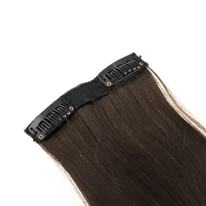 Extensie de păr ciocolatiu cu clips, 55 cm, fibră sintetică – poza 3