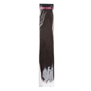 Extensie de păr ciocolatiu cu clips, 55 cm, fibră sintetică – poza 4