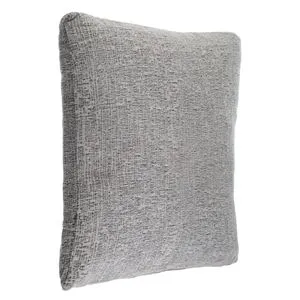 Perna decorativa patrata din chenille, Gri, 52x52cm, 2 fete cu fermoar