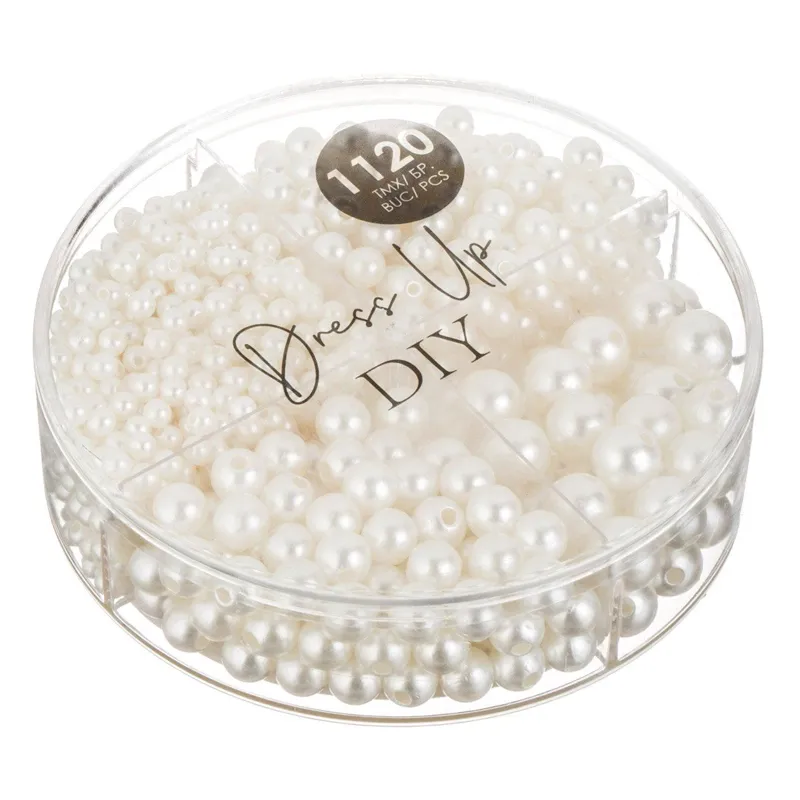 Perle albe decorative pentru proiecte DIY și decoruri