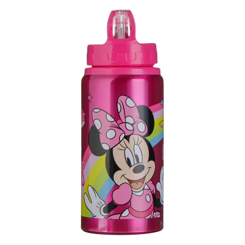 Sticla de apa din aluminiu cu flip top, 500 ml, Fucsia, Minnie Mouse