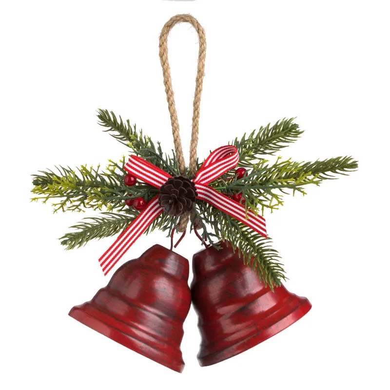 Clopotei Decorativi de Crăciun din Metal și Rășină, Set 2 Bucăți