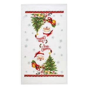 Prosop de Bucătarie Bumbac Alb – Decor Crăciun Festiv