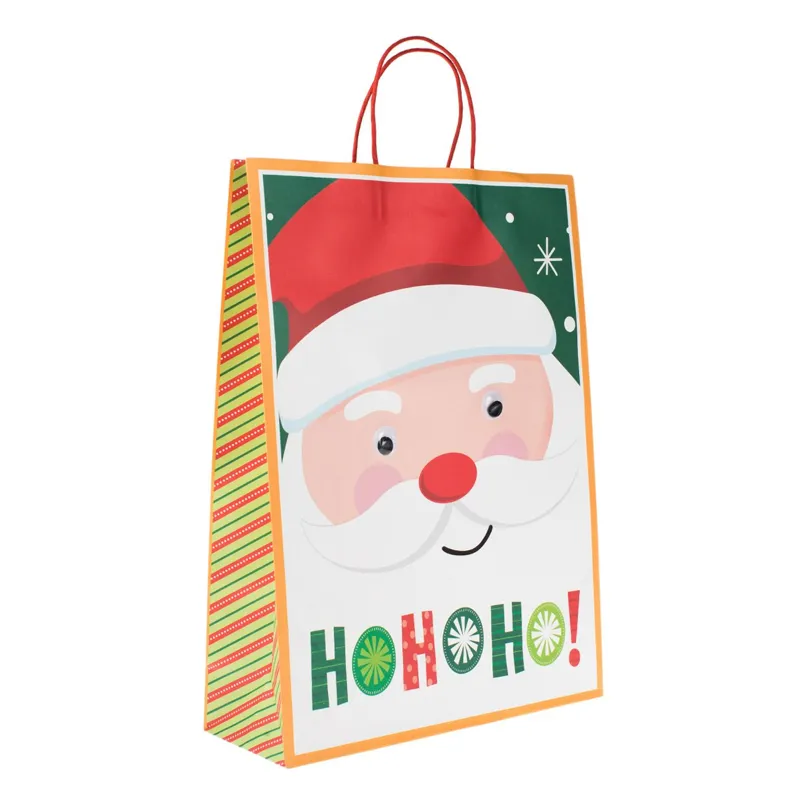 Sac Cadou Moș Crăciun cu Ochi 3D Multicolor