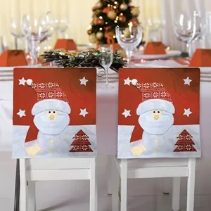 Husa Decorativa pentru Scaun de Crăciun cu Cap 3D Mos Crăciun – poza 2
