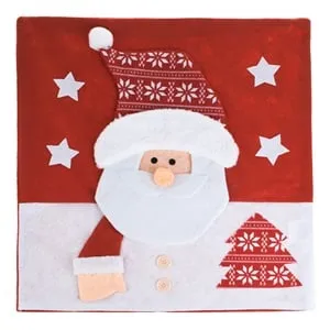 Husa Decorativa pentru Scaun de Crăciun cu Cap 3D Mos Crăciun – poza 3