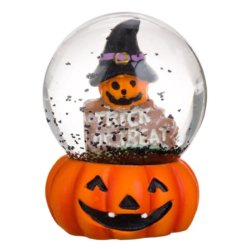 Glob lichid decorativ cu dovleac de Halloween, 5x5 cm, portocaliu