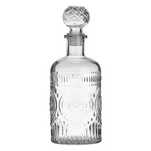 Sticlă cilindrică transparentă cu model reliefat pentru decantarea lichiorului