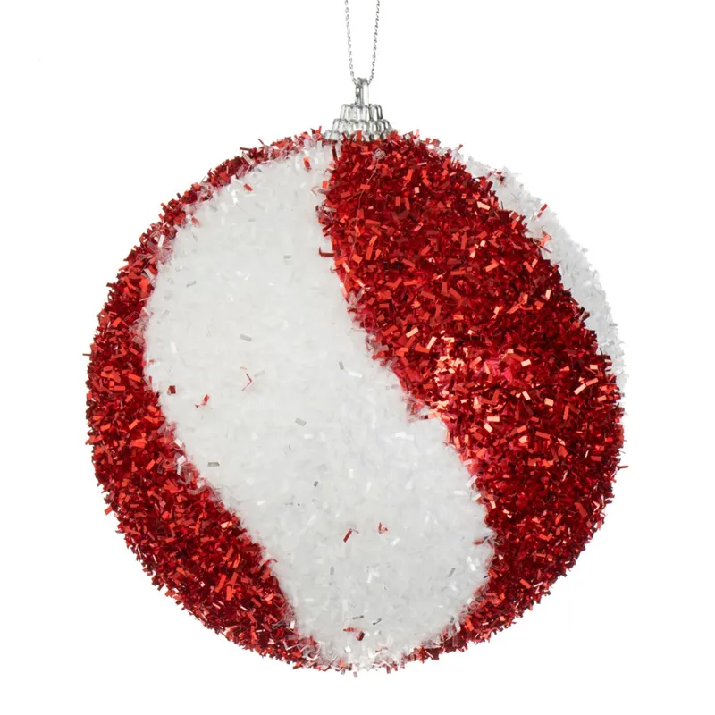 Ornament Brad Crăciun Glob Spumă Roșu-Alb 15 cm