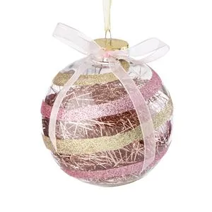 Glob Transparent cu Dungi și Glitter, Ø10cm
