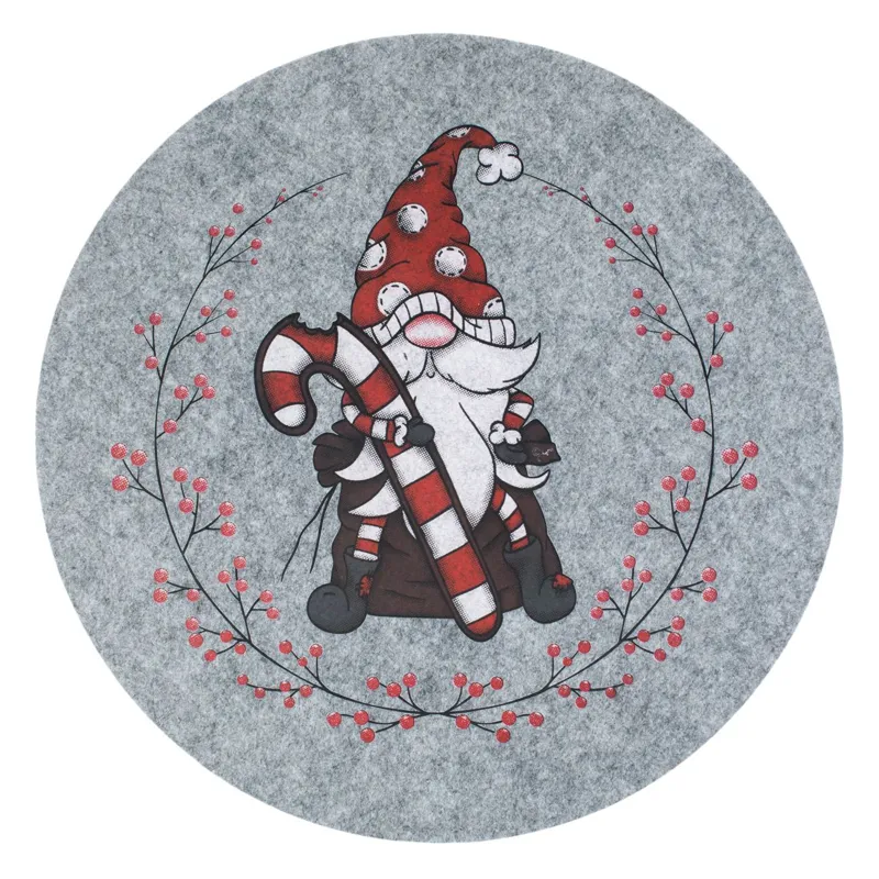 Suport farfurie decorativ Gnome de Craciun candy