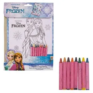 Set de Colorat Frozen cu Creioane Cerate și Autocolante