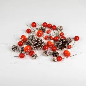 Set decorativ cu conuri de pin și fructe de arțar pentru masă festivă