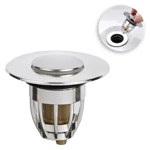 Dop Metal Argintiu Pop-up pentru Sifon Chiuvetă și Lavoar