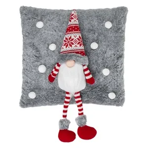 Perna decorativă de Crăciun cu figurina Gnome 3D gri