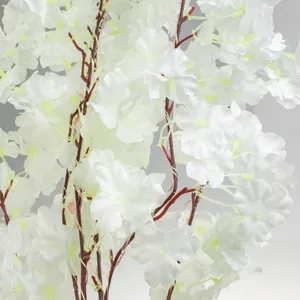 Ramuri Decorative cu Flori Albe si Lumini LED - 2 Bucati, 135cm – poza 4