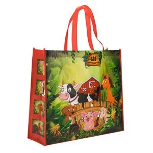 Sacosă Multifuncțională din PP cu Animale de Jungla și Fermă