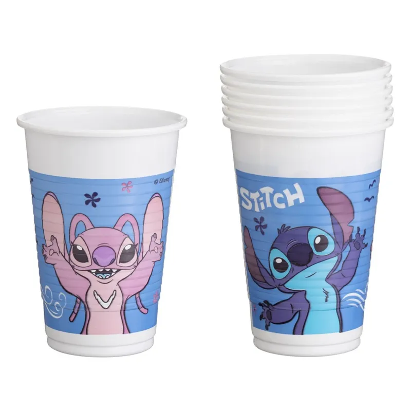 Set Pahare Plastic Stitch Multicolor 6 Bucăți pentru Petreceri