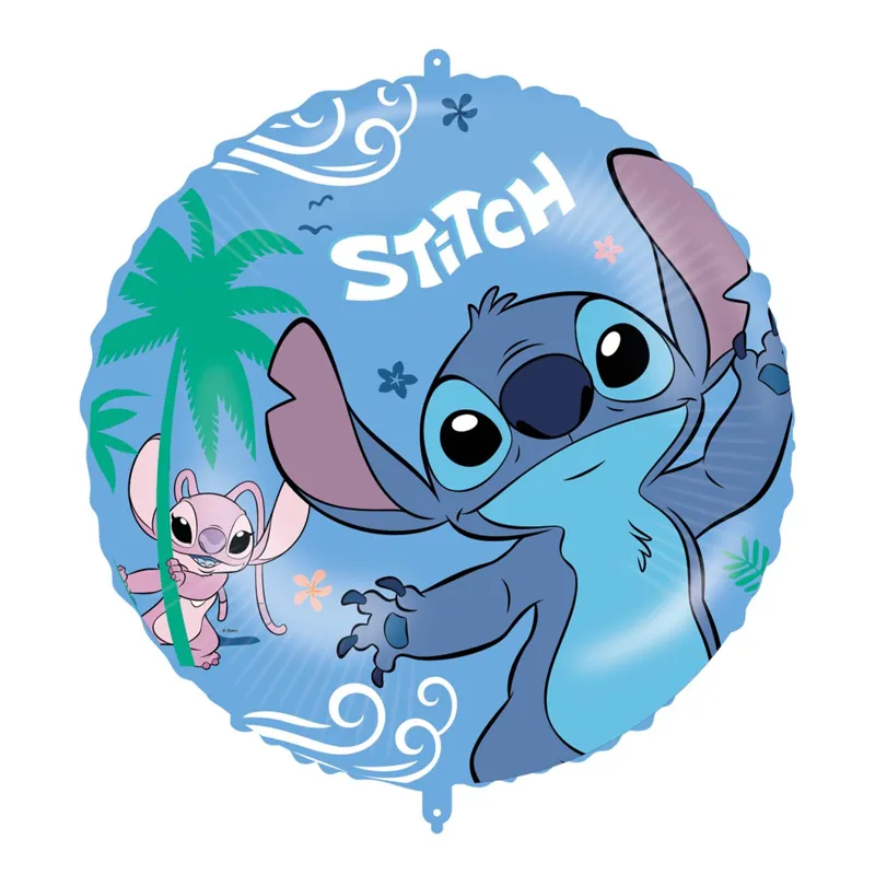 Balon folie Stitch, diametru 46cm, albastru pentru petreceri