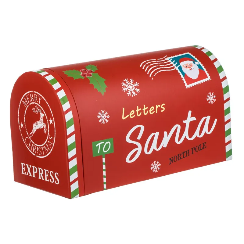 Cutie Postală Decorativă de Crăciun în Hartie cu Imprimeu Letters to Santa
