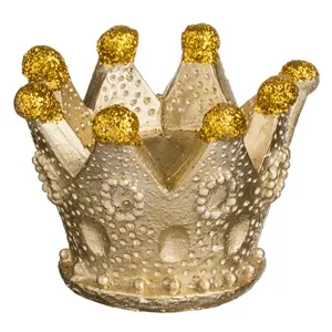 Lumanare decorativă în formă de coroană 3D cu glitter