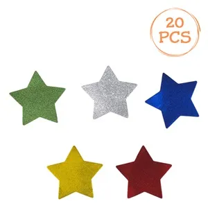 Accesorii Creatii de Craciun Stele din Spuma de Diferite Culori cu Glitter - 2buc