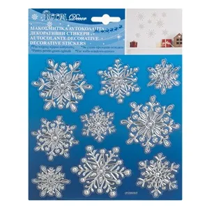 Autocolante Decorative de Craciun Fulgi Argintii pentru Decorație