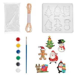 Set creativ ornamente gips de crăciun pentru decorări artizanale