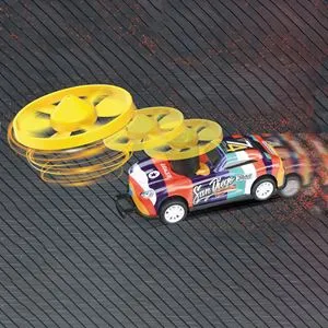 Set Mașini cu Lansare de Discuri, 6 Mașini și 18 Discuri, Multicolor