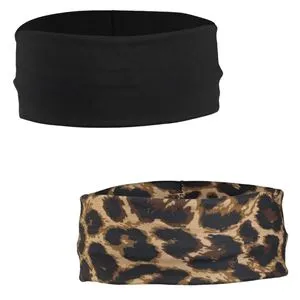Set Panglici de Par Negru și Leopard pentru Femei – 2 Bucăți
