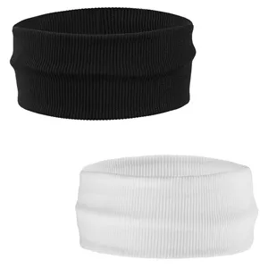 Panglică de păr ribbed alb-negru pentru femei, set 2 bucăți – poza 2