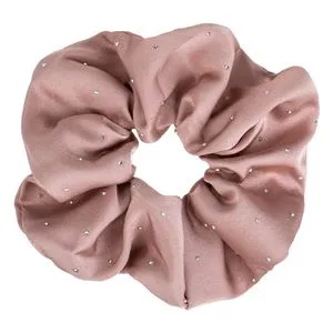Elastic Par Textil Satinat Roz Nude cu Strass Argintiu pentru Femei